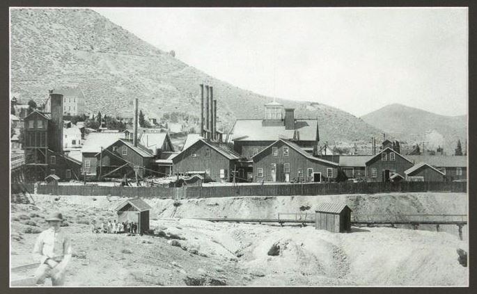 Ophir Mine Photo ca. 1870.jpg - OPHIR MINE PHOTOGRAPH VIRGINIA CITY NEVADA (CA 1870)